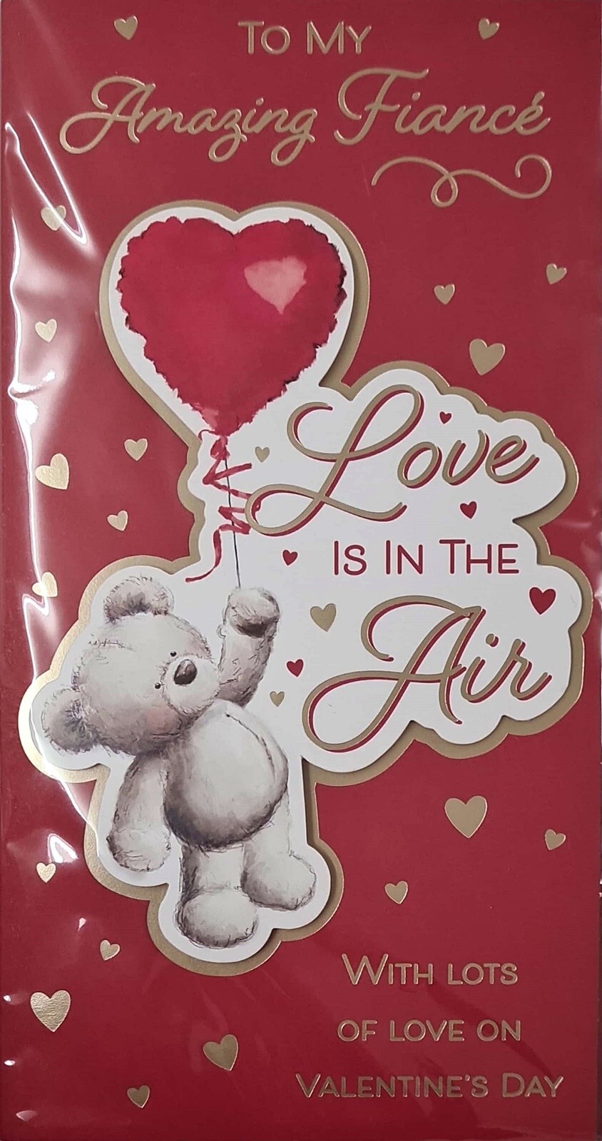 Happy Valentine's Day To My Amazing Fiancé Love is In the Air Cute Bear
