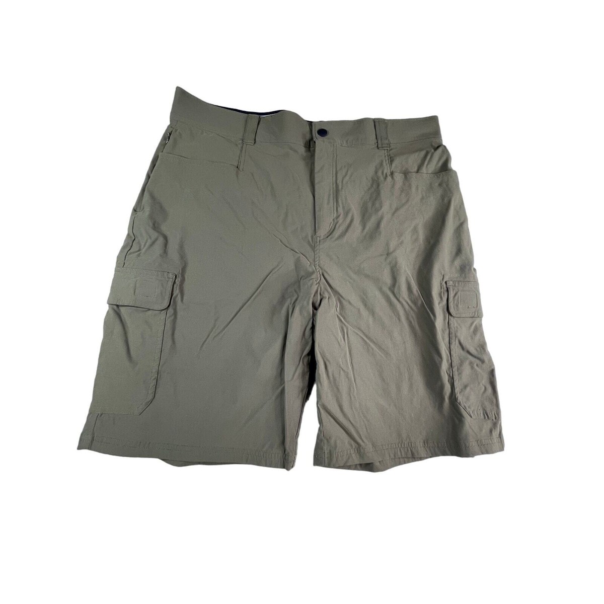 Orvis Tech Cargo Shorts Mens 36 Brown Khaki Hiking Fishing Stretch Waist  Comfort - Main Image