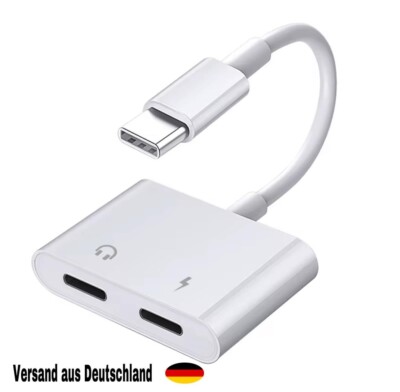 Adapter USB Typ C Dual 2 in 1 Typ C Splitter Audio Musik  Laden und Kopfhörer