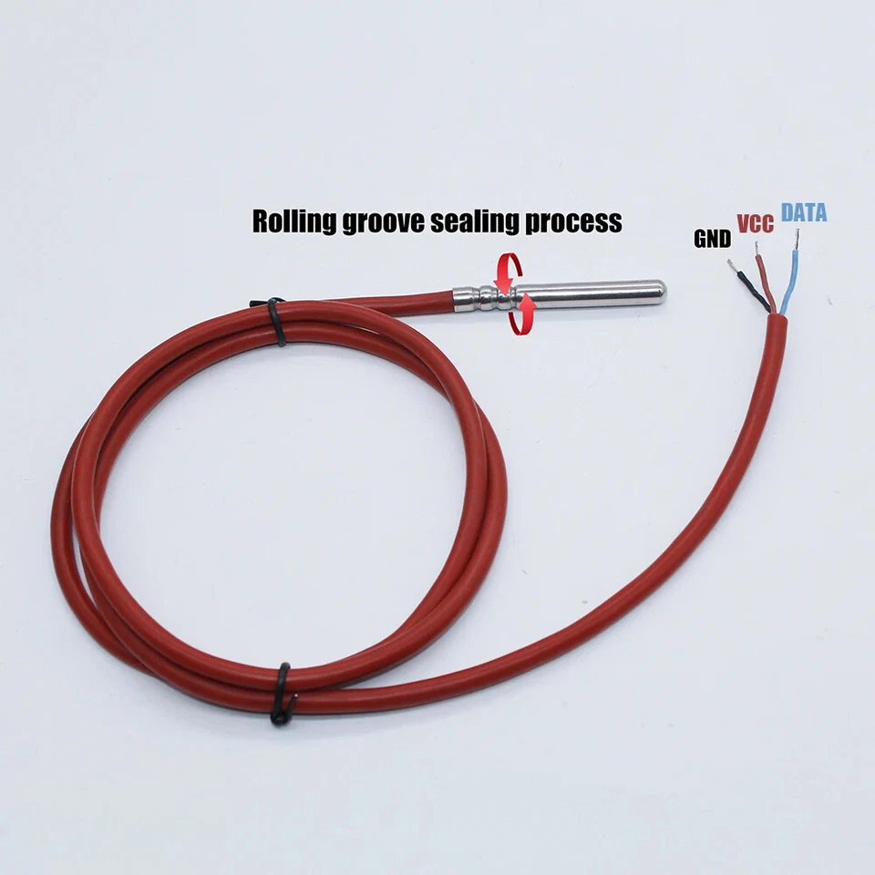 DS18B20 Temperature sensor Stainless Steel 3.0V-5V voltage -20~+80'C Celsius oil - Image 3 of 4