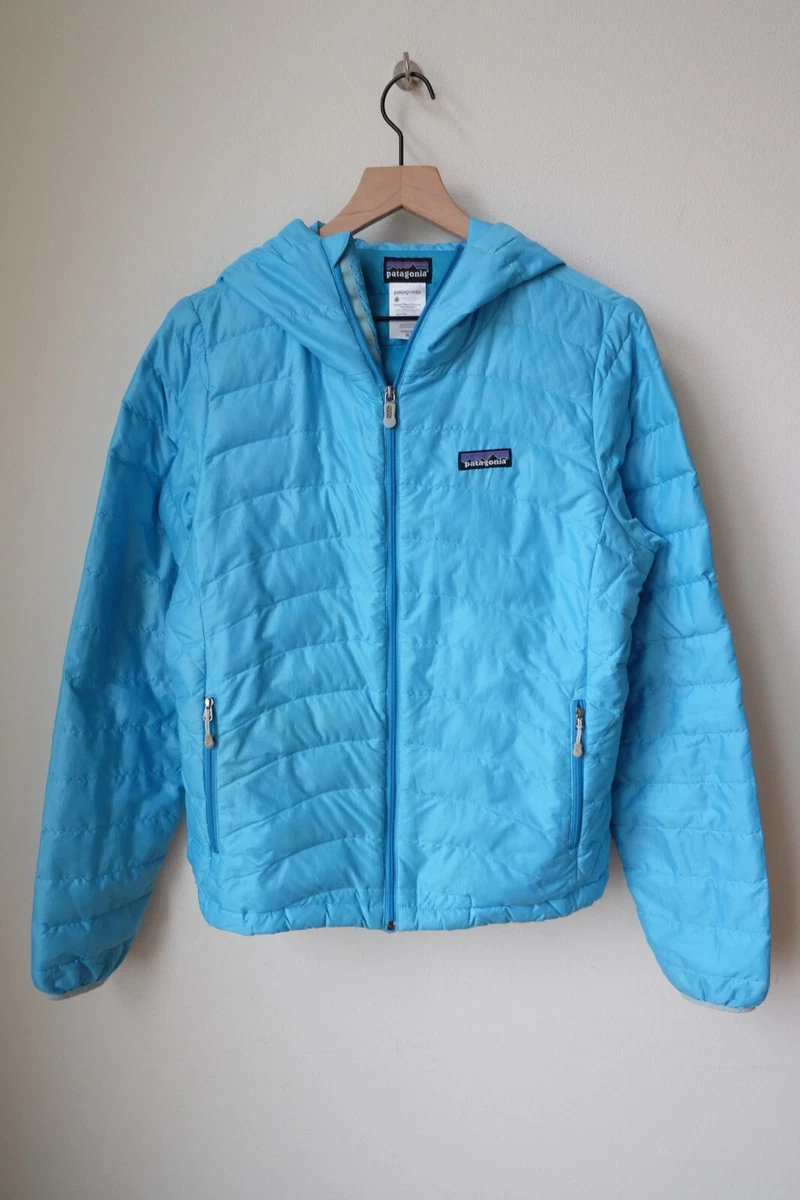 Womens Patagonia Down Sweater Hoody Puffer Jacket Coat Blue Medium 84710