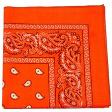 Paisley 100 Cotton Bandanas Neon Orange