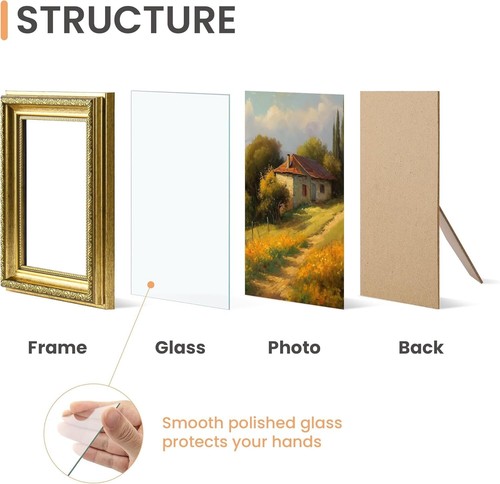 5x7 Picture Frame with Real Glass, Ornate Vintage 5 x 7 Photo Frames - Picture 4 of 5