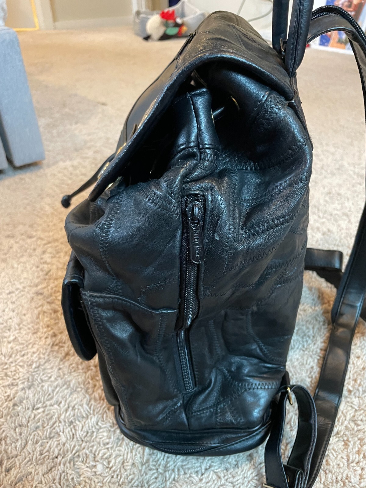 Ruby Rose Collection Black Leather Backpack - image 6