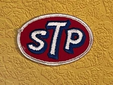 Vintage STP Motor Oil Embroidered Patch Souvenir RACING Auto CARS Red White Blue