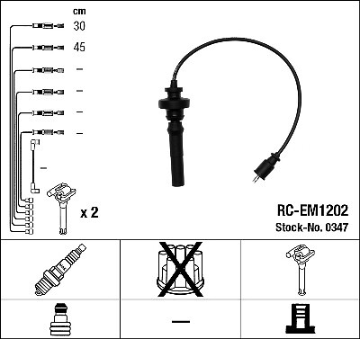 0347 NGK Ignition Cable Kit for MITSUBISHI