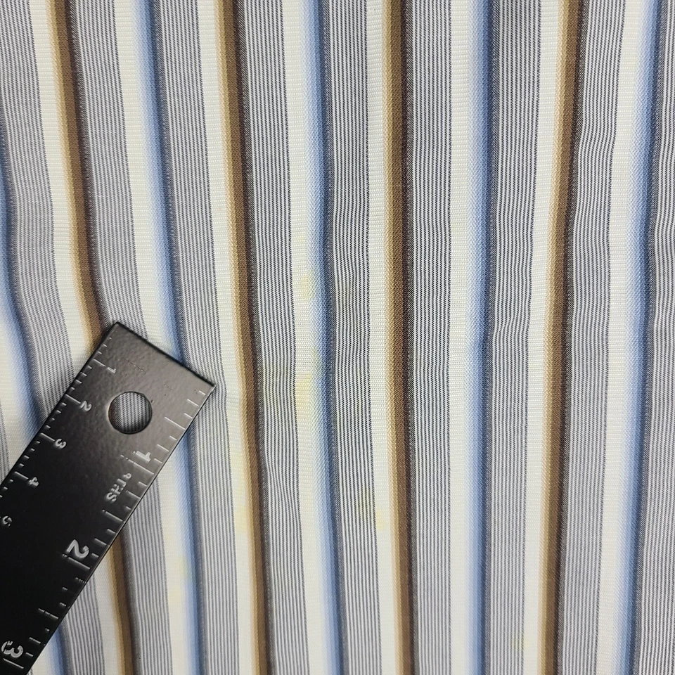 Camisa Tommy Bahama Para Hombre Grande Azul Marrón Rayas Vestido Abotonado * Foto 3 de 4