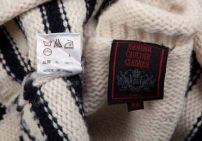 Jean Paul Gaultier 細身セーター48 Jean Paul GAULTIER CLASSIQUE Wool Striped Knit Sweater Size