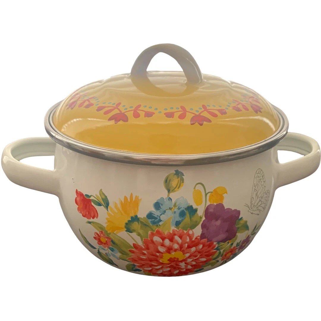 The Pioneer Woman Vintage Floral 4 Quart Enamel Cast Iron Dutch Oven with  Lid - Walmart.com