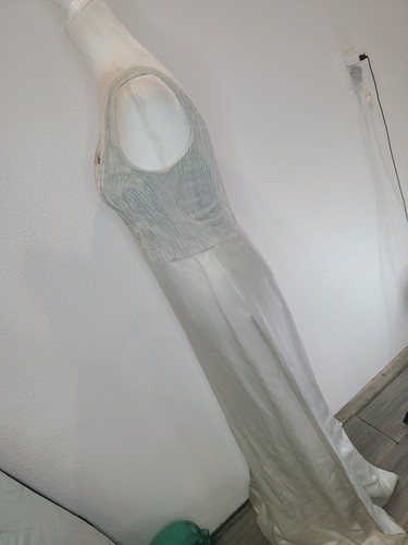 Vintage Heidi Weisel Silk Dress, Seafoam Gown - Picture 8 of 12