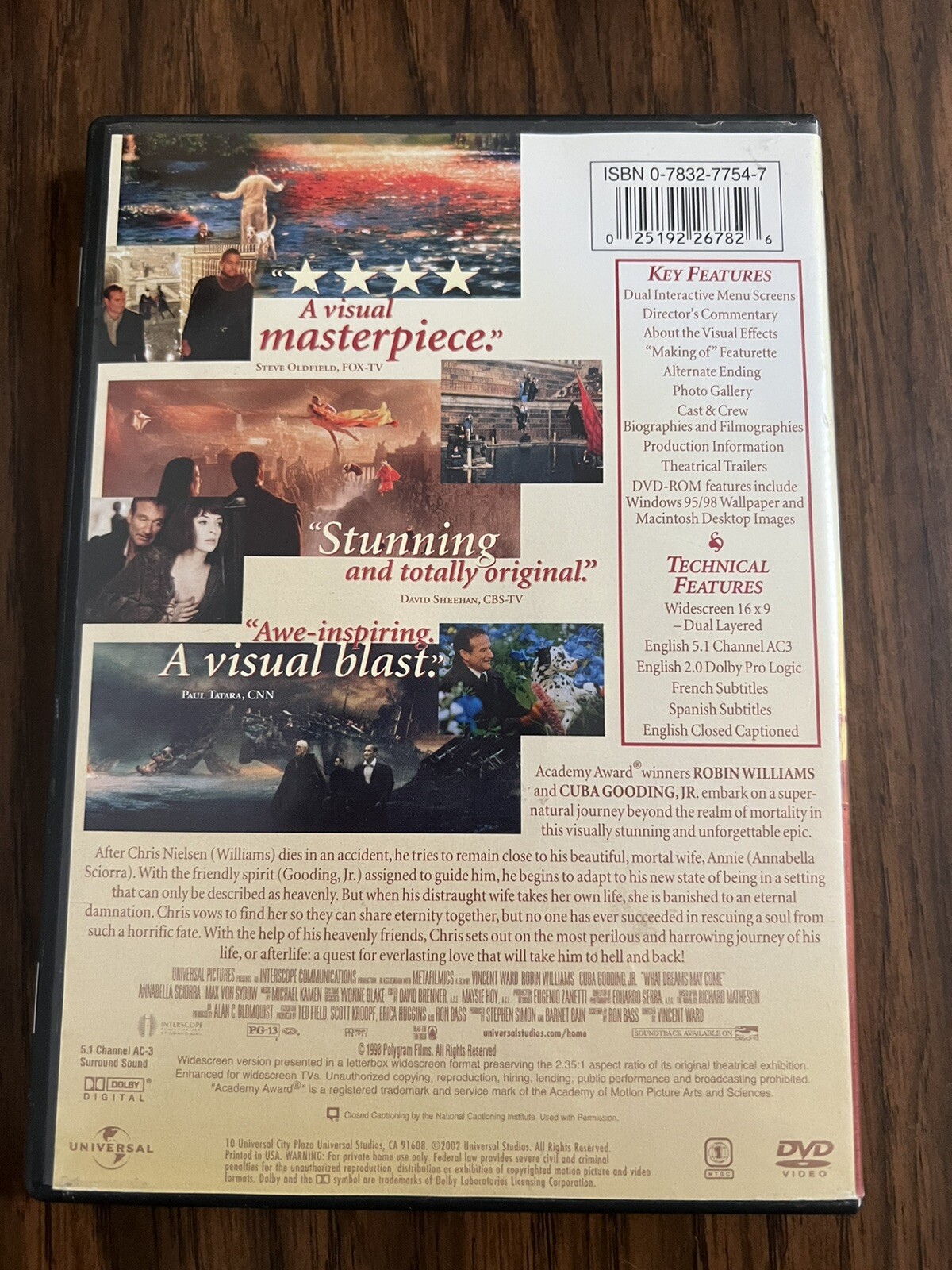 What Dreams May Come (DVD) Robin Williams Cuba Gooding Jr Annabella