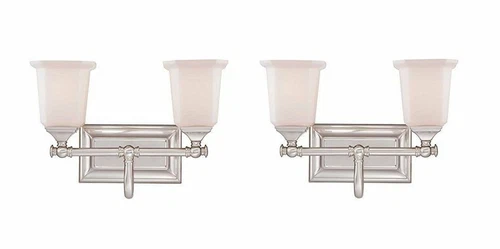 Quoizel NL8602BN Two Light Vanity Bath Fixture, Brushed Nickel Finish - 2 Pack - Picture 1 of 2