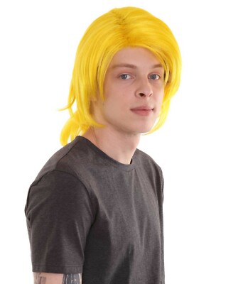 HPO Adult Men's Yellow Tokyo Style Long Wig , Best for Halloween, HM-419