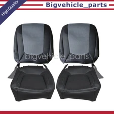 Driver Passenger Bottom Top Leather Seat Cover Black For 04-05 Dodge Ram 1500