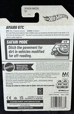 Hot Wheels Amaru GTC - Safari Mode 4/5 - Netflix Let's Race - 1:64 Short Card - Mattel 2025
