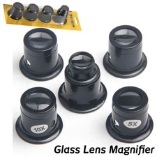 3X 5X 10X 15X 20X Times Magnify Glass Lens Loupe Eyepiece Clip Repair Magnifier