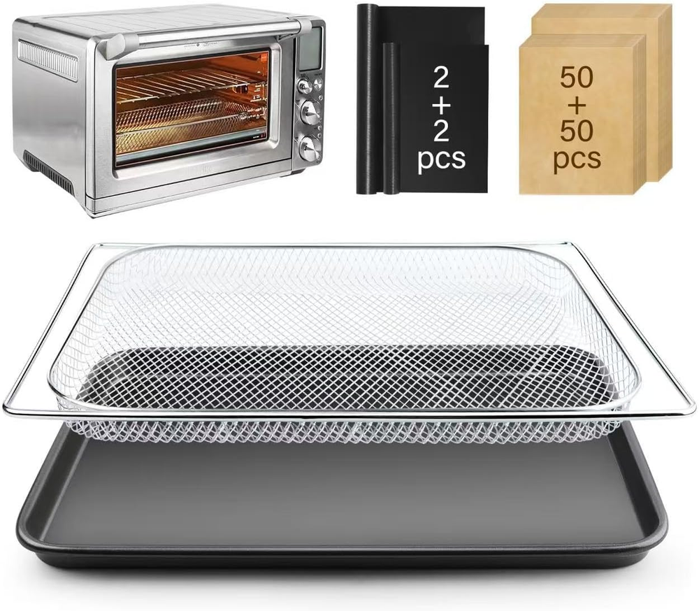 Air Fryer Accessories for Breville Smart Oven Air Fryer Pro - Complete Baking Set with Non-Stick Pan, Rack, and Cooking Tools for Easy Meals
