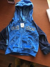 New Infant Adidas Blue / Black Zip Up Hoodie,jacket,sweatshirt 9 Month