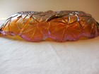 Indiana Glass Lily Pons Amber Carnival Sculpted Leaves Pickle/Relish Dish — photo 4