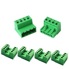 5 Sets 4 Pin 5.08mm Pitch DIY PCB Mount Screw Terminal Block Connector, Plugg...