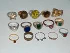 Jewelry Lot Vintage Ring Rings Costume Cocktail & More Ladies [897D]