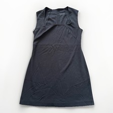 Everlane Sheath Dress Womens L Black Cotton Sleeveless Front Slit Square Neck