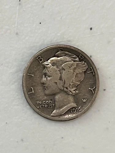 1916-S Mercury Head Dime - Better Grade VF