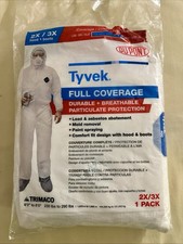 Work Coveralls, Full Coverage 2X /3X  Fits 6'2"-6'5" Tall 290 lbs Hood & Boots