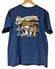 Milwaukee Brewers Famous Racing Sausages Shirt navy color  AN68649
