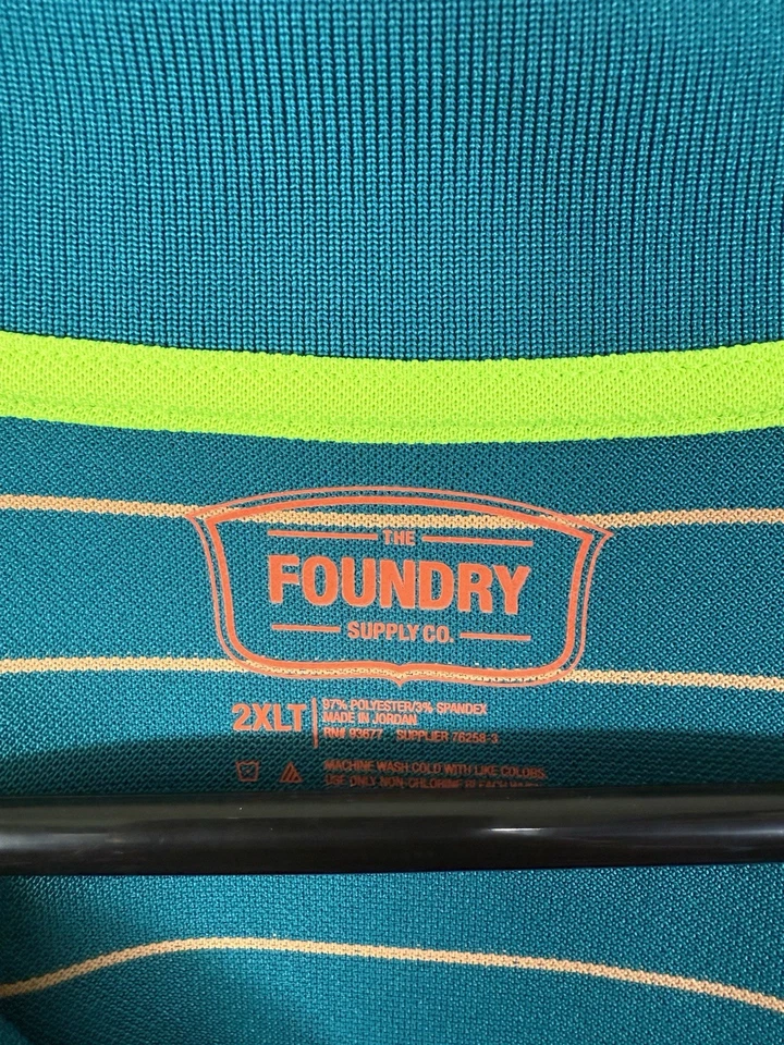 Foundry Polo Shirt Men’s 2XLT  Multicolor Short Sleeve Polyester/Spandex - Image 3 of 3