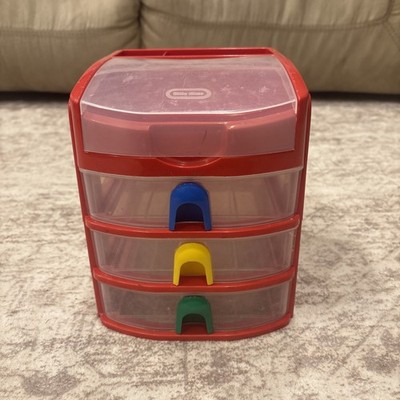 Vintage 2003 Little Tikes Rubbermaid 3A98 3-Drawer Art Supply Organizer Red