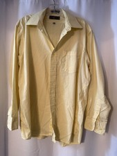 Vintage Oleg Cassini Men s Long Sleeve Button Up Yellow Shirt Size 16