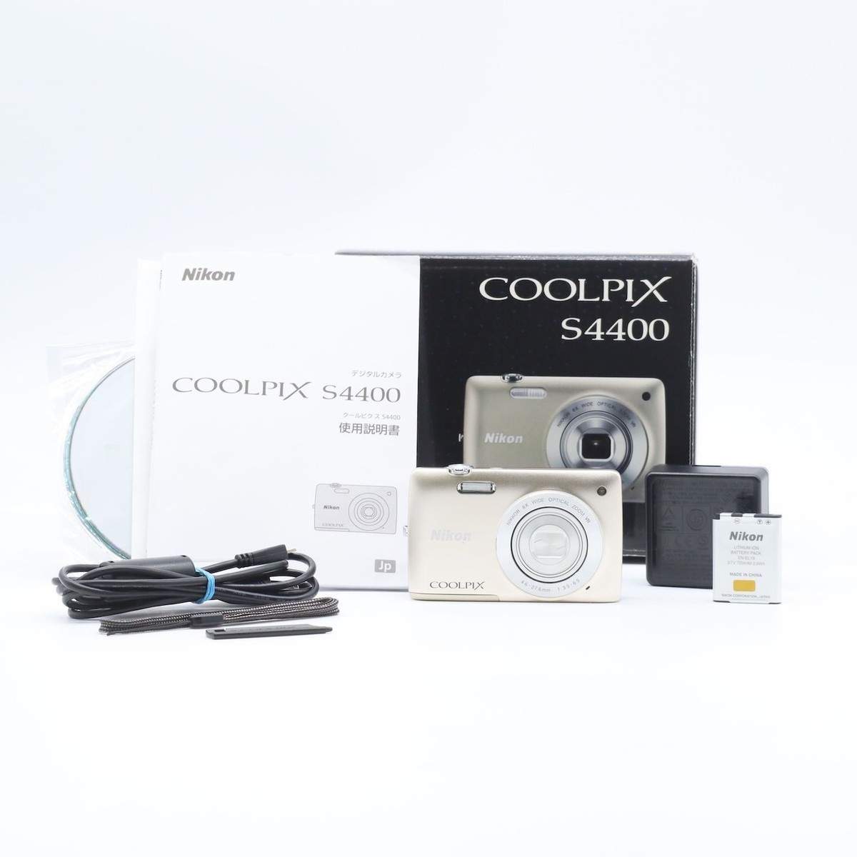 Nikon coolpix S4400 デジタルカメラ Nikon COOLPIX S4400 Silver Compact Camera Tested Working From