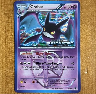 Crobat BW51, VLP Holo Prerelease Black Star Promo, Plasma Storm, Black & White