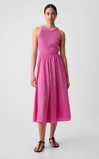 Gap boho minimalist Textured Crinkle Midi Dress size small