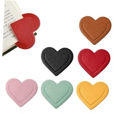 6 Pieces Leather Heart Bookmarks, Cute Corner Page Bookmark, Book Marks