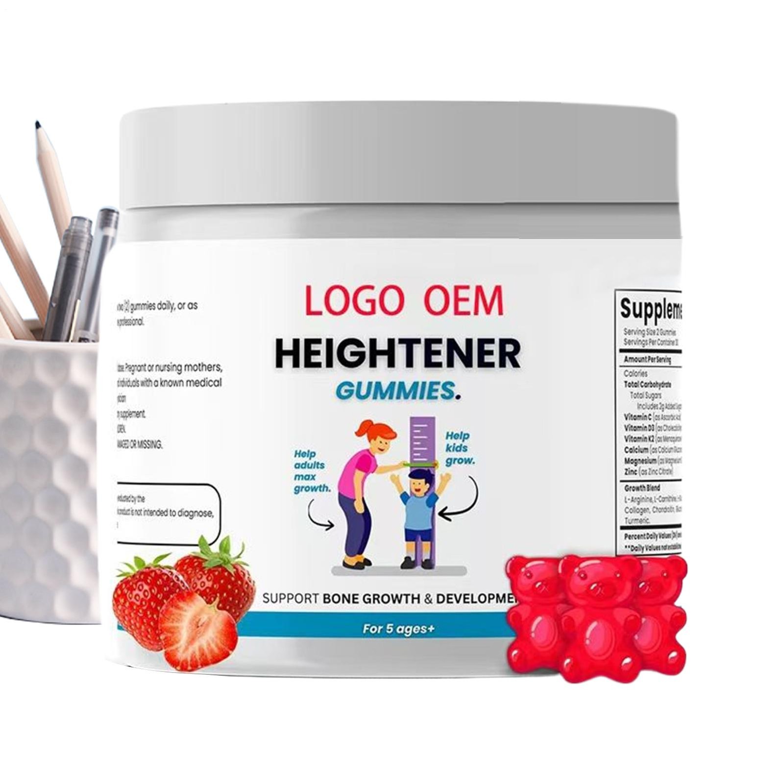 Heightener Rubberes - Integratore naturale per la crescita in altezza per bambini, adolescenti foto 3
