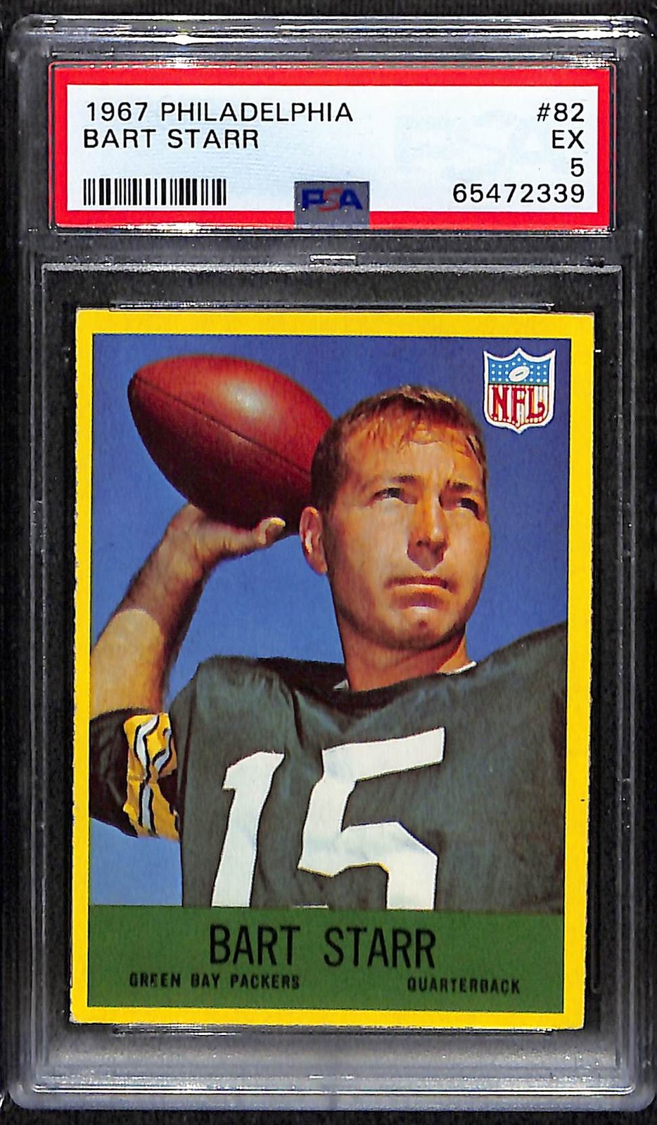1967 Philadelphia #82 Bart Starr - Green Bay Packers - PSA 5
