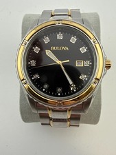 Orologio Bulova Uomo Accento Diamante con Quadrante Nero (Modello: 98D122)