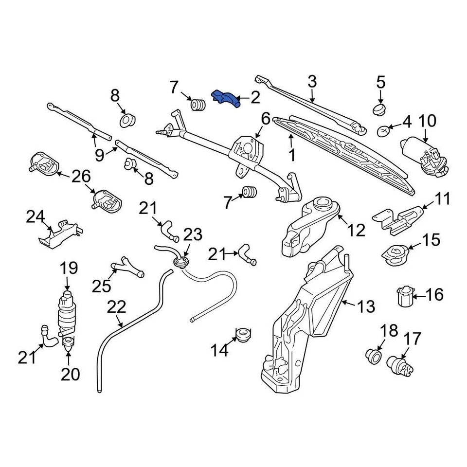 For Audi S4 2004-2007 Audi 8E0955247 Wiper Blade Clip Foto 2 de 2