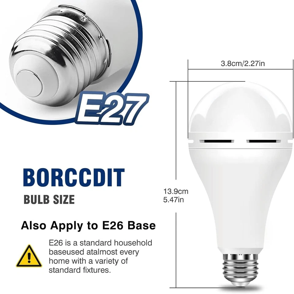 9W(60W) Led Bulb Rechargeable LED Light Bulbs with Battery backup Emergency - Image 2 of 4