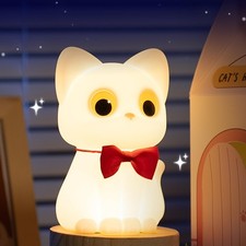 Kitty Cat Night Light for , Cute Cat Lamp Portable Silicone Animal Nightlight...