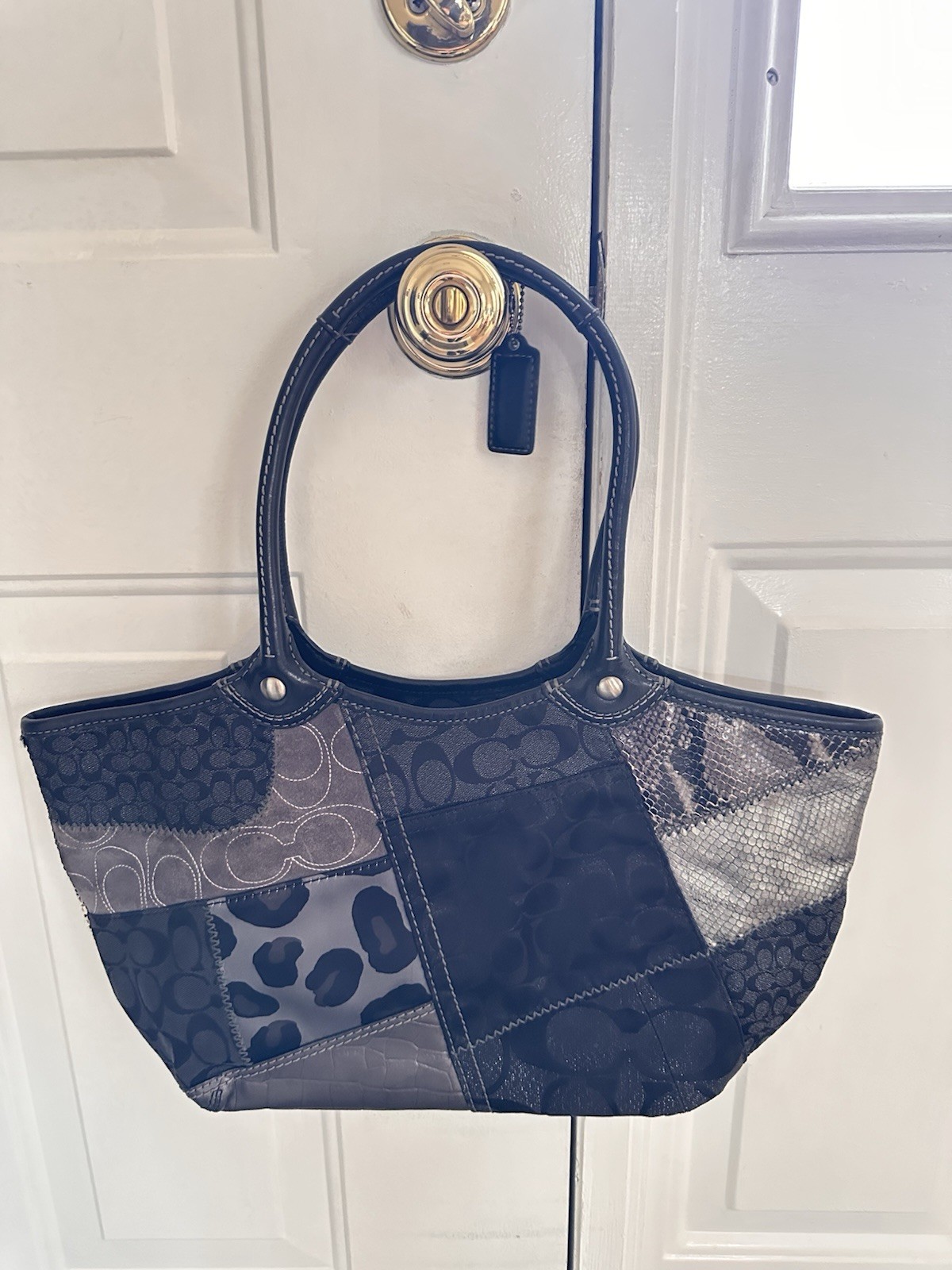 Coach Bleecker Black Patchwork Tote - image 1