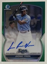 Jhonny Piron 2023 Bowman Chrome Prospect Green Refractor Auto /99