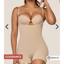 NWT Curveez Second Skin Hip Hugger Bodysuit Shapewear Nude Size L CUR3005