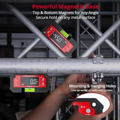 Digital Angle Finder Tool Dual Axis X-axis of 4×90° Y-axis of ±60° | XUNTOP