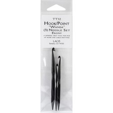 Double-Ended Ebony Crochet Hooks 3/Pkg D4/3mm - 3", F6/4mm - 3.5", J10/6mm - 4"