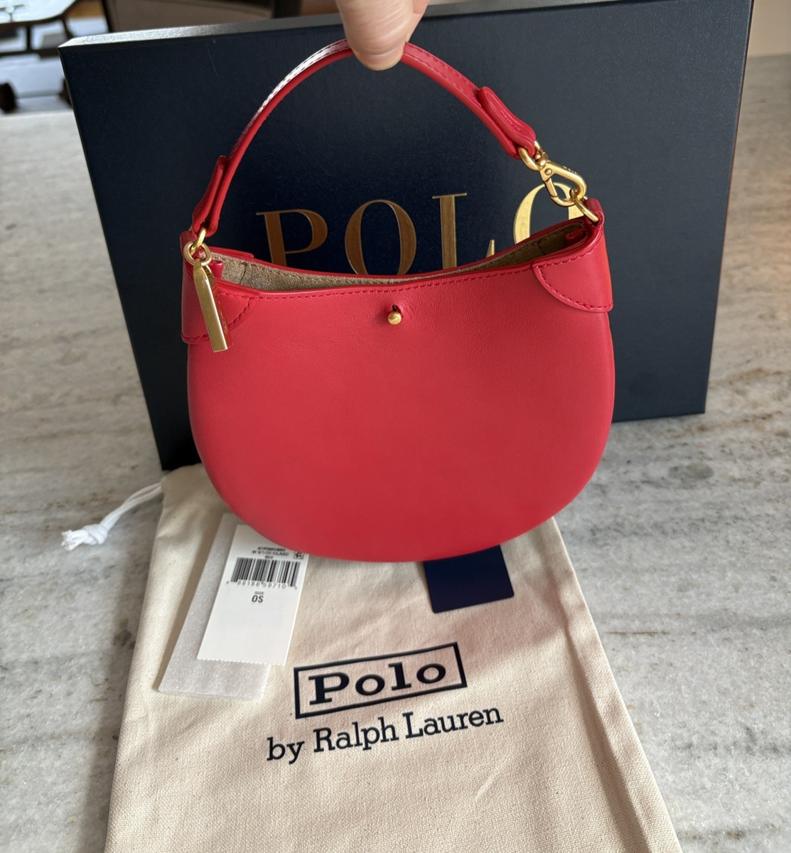 Polo Ralph Lauren Polo ID Leather Pouch NWT Night Out, Minimalist