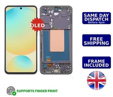 Samsung Galaxy S24 FE OLED Replacement Screen + Frame Included SM-S721B Black UK