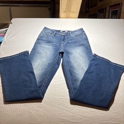 YMI Women's Jeans Size 5 Light Blue Wash Stretch Flare Leg Premium Stitch